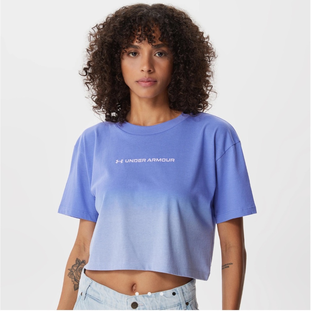 Under Armour Branded Dip Dye Crop  T-Shirt